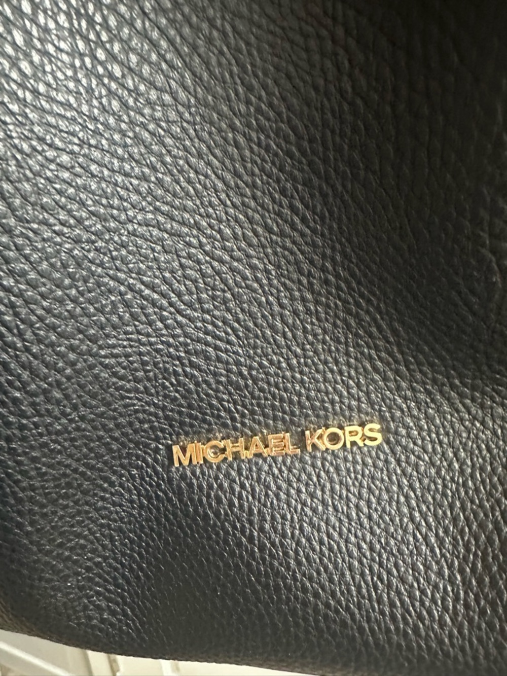 SALE! TODAY ONLY! MK Black Leather Bag with Gold Chain Trim and matching wallet - Picture 4 of 10